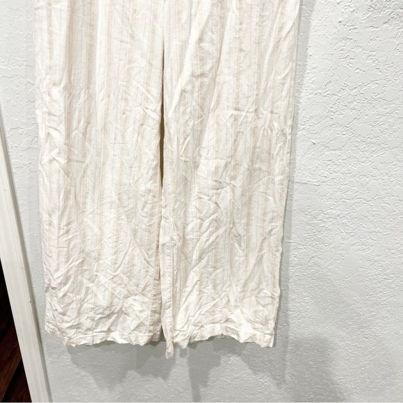American Eagel Pants women's 2 Striped Wide Leg Linen Blend Coastal Minimalist - Picture 3 of 6
